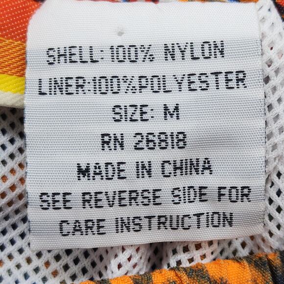 Vintage Sunset Highway Swim Trunks Mens M Orange Tribal Floral Surf Lined Shorts - Picture 4 of 10